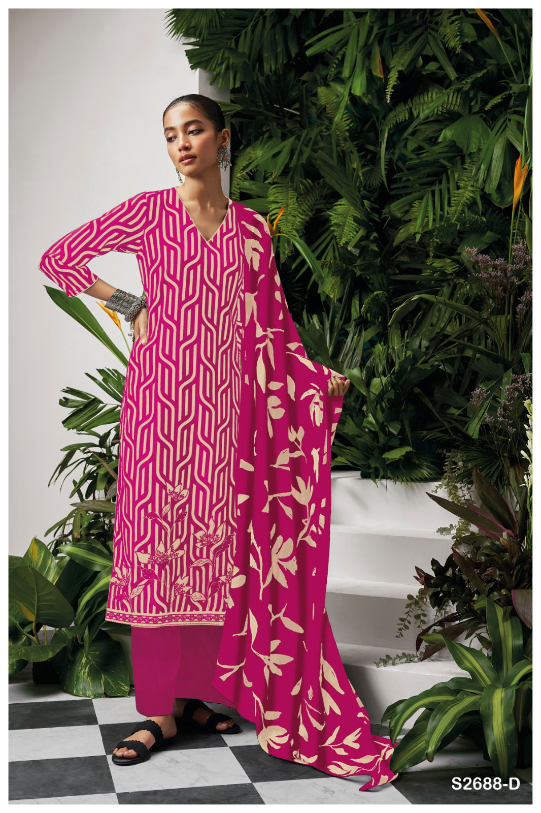 Avika 2688 By Ganga Embroidery Premium Cotton Dress Material Wholesale Market In Surat